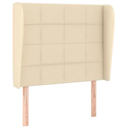 Tête de lit avec oreilles Crème 93x23x118/128 cm Tissu 2
