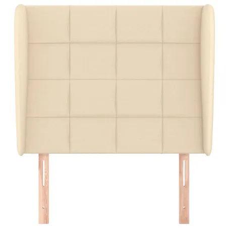 Tête de lit avec oreilles Crème 93x23x118/128 cm Tissu