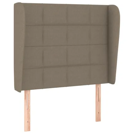 Tête de lit avec oreilles Taupe 103x23x118/128 cm Tissu 2