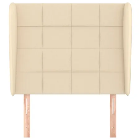 Tête de lit avec oreilles Crème 103x23x118/128 cm Tissu