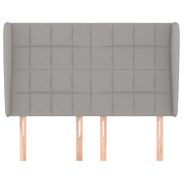 Tête de lit avec oreilles Gris clair 147x23x118/128 cm Tissu