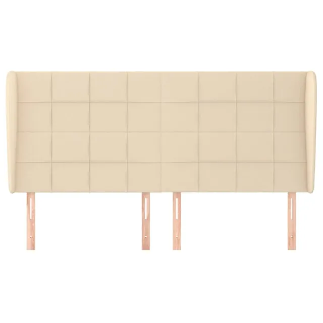Tête de lit avec oreilles Crème 163x23x118/128 cm Tissu