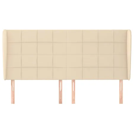 Tête de lit avec oreilles Crème 163x23x118/128 cm Tissu