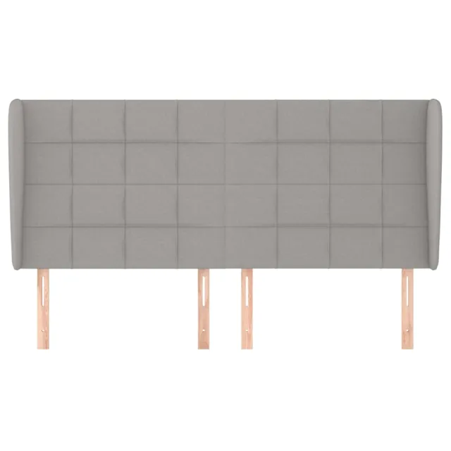 Tête de lit avec oreilles Gris clair 183x23x118/128 cm Tissu
