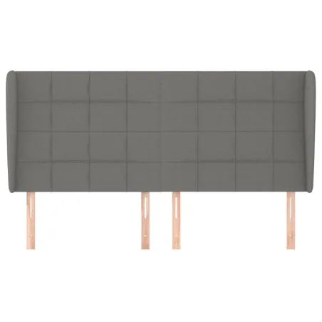 Tête de lit avec oreilles Gris foncé 183x23x118/128 cm Tissu
