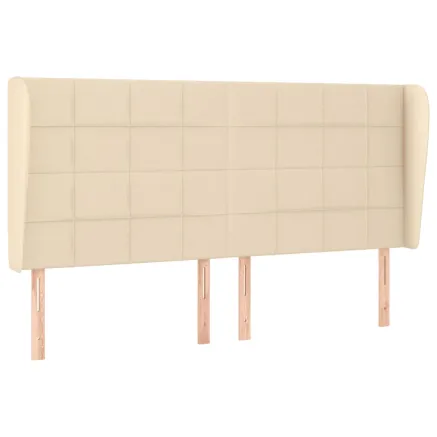 Tête de lit avec oreilles Crème 183x23x118/128 cm Tissu 2