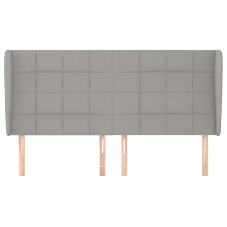 Tête de lit avec oreilles Gris clair 203x23x118/128 cm Tissu