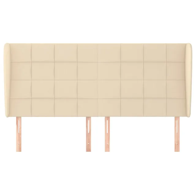 Tête de lit avec oreilles Crème 203x23x118/128 cm Tissu
