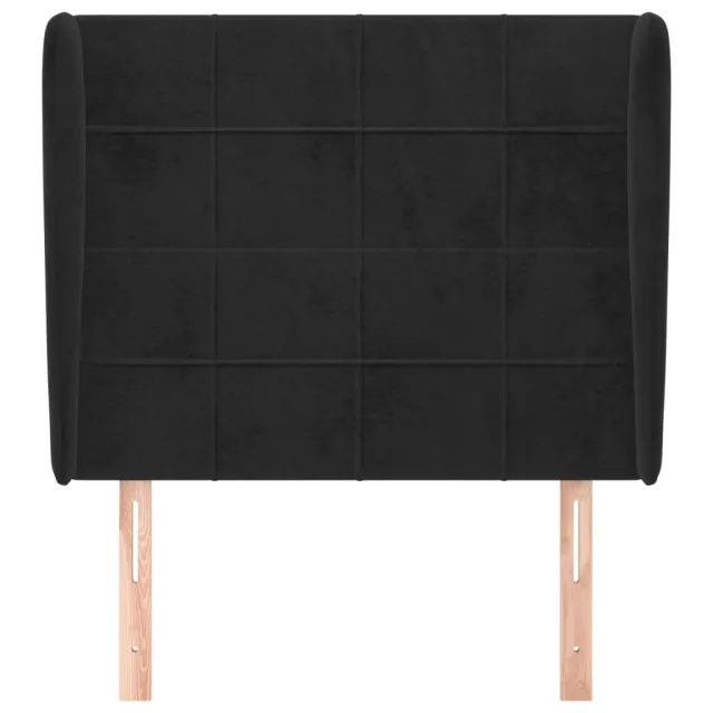 Tête de lit avec oreilles Noir 93x23x118/128 cm Velours
