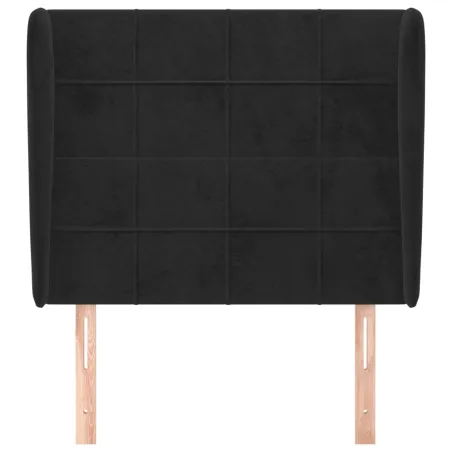 Tête de lit avec oreilles Noir 93x23x118/128 cm Velours