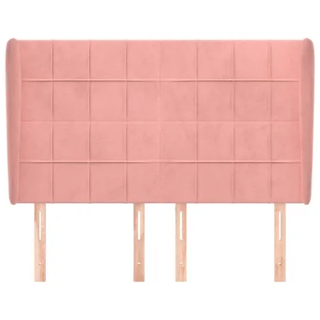 Tête de lit avec oreilles Rose 147x23x118/128 cm Velours