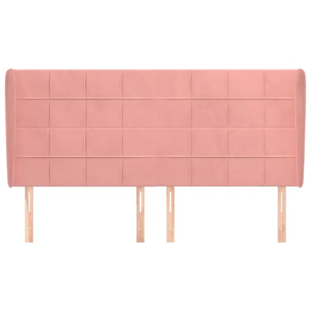 Tête de lit avec oreilles Rose 183x23x118/128 cm Velours