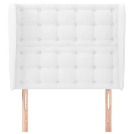 Tête de lit avec oreilles Blanc 83x23x118/128 cm Similicuir
