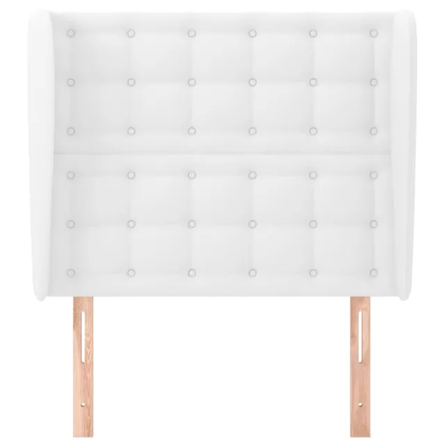 Tête de lit avec oreilles Blanc 93x23x118/128 cm Similicuir