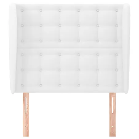 Tête de lit avec oreilles Blanc 103x23x118/128 cm Similicuir