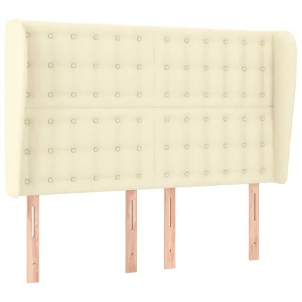 Tête de lit avec oreilles Crème 147x23x118/128 cm Similicuir 2