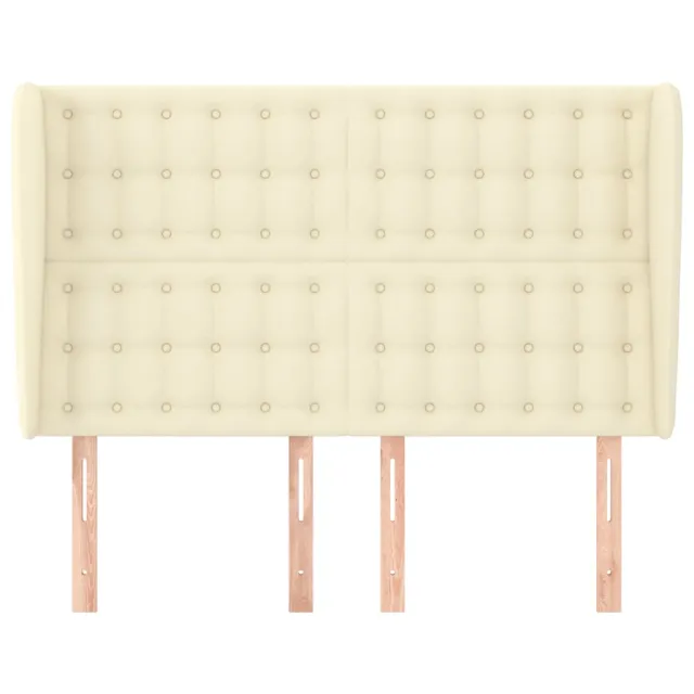 Tête de lit avec oreilles Crème 147x23x118/128 cm Similicuir