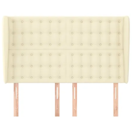 Tête de lit avec oreilles Crème 147x23x118/128 cm Similicuir