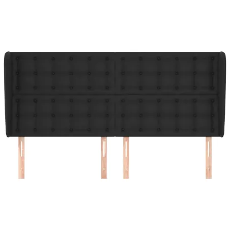 Tête de lit avec oreilles Noir 163x23x118/128 cm Similicuir