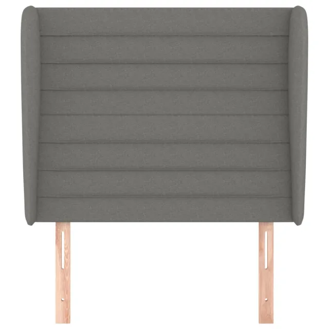 Tête de lit avec oreilles Gris foncé 83x23x118/128 cm Tissu