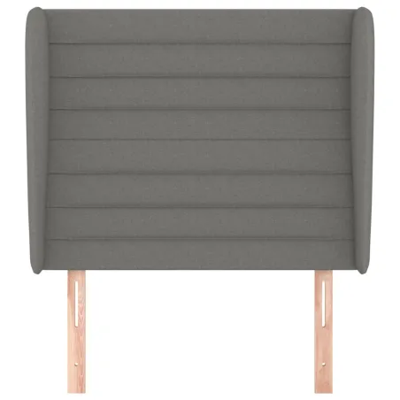 Tête de lit avec oreilles Gris foncé 83x23x118/128 cm Tissu
