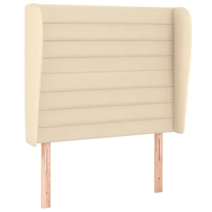 Tête de lit avec oreilles Crème 83x23x118/128 cm Tissu 2