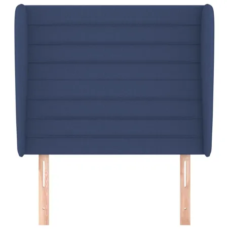 Tête de lit avec oreilles Bleu 83x23x118/128 cm Tissu