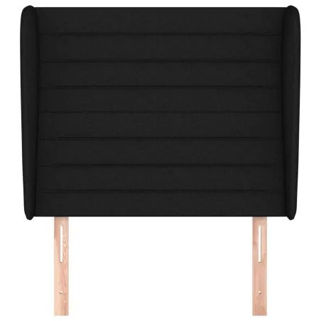 Tête de lit avec oreilles Noir 93x23x118/128 cm Tissu