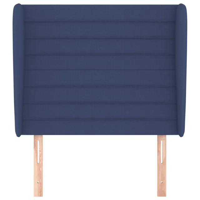 Tête de lit avec oreilles Bleu 93x23x118/128 cm Tissu