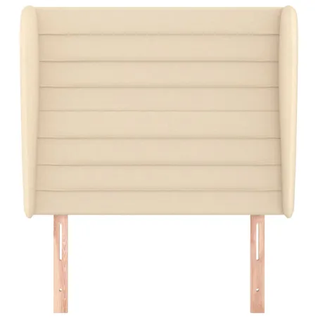 Tête de lit avec oreilles Crème 103x23x118/128 cm Tissu