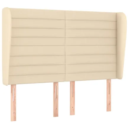 Tête de lit avec oreilles Crème 147x23x118/128 cm Tissu 2