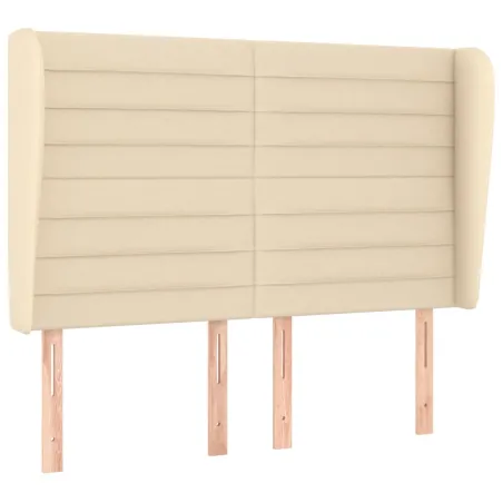 Tête de lit avec oreilles Crème 147x23x118/128 cm Tissu