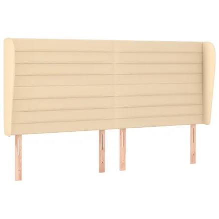 Tête de lit avec oreilles Crème 163x23x118/128 cm Tissu 2