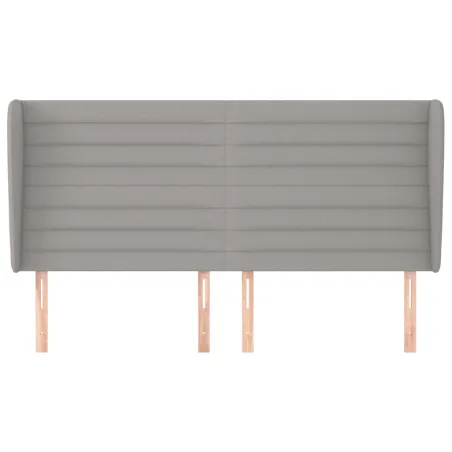 Tête de lit avec oreilles Gris clair 183x23x118/128 cm Tissu