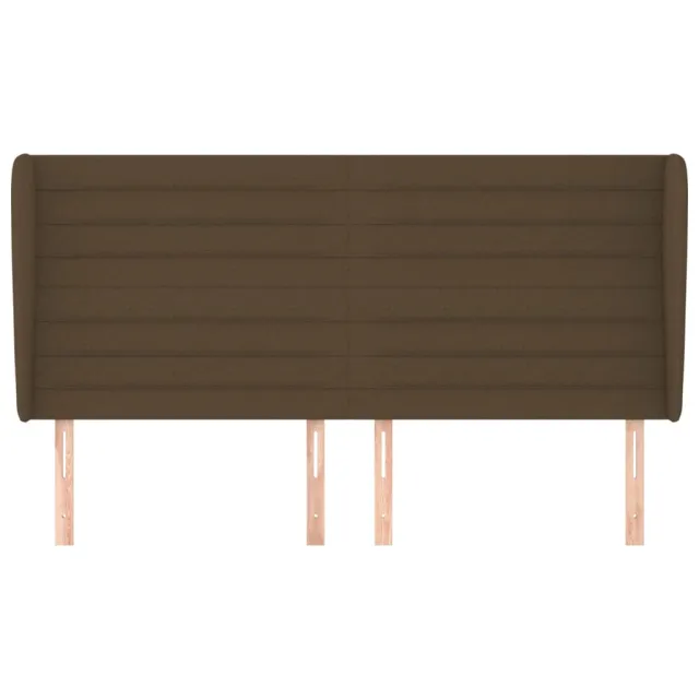 Tête de lit avec oreilles Marron foncé 183x23x118/128 cm Tissu