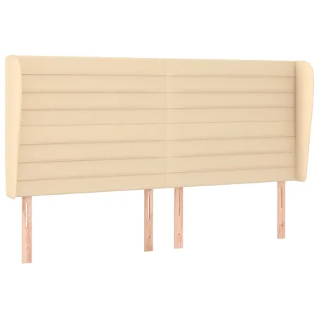 Tête de lit avec oreilles Crème 183x23x118/128 cm Tissu