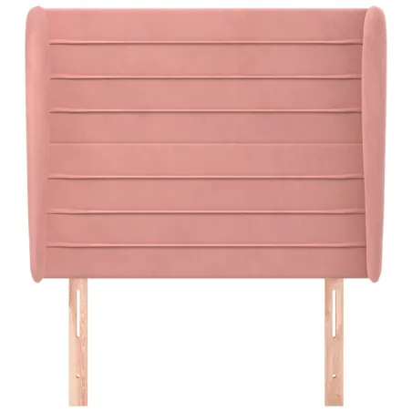 Tête de lit avec oreilles Rose 93x23x118/128 cm Velours