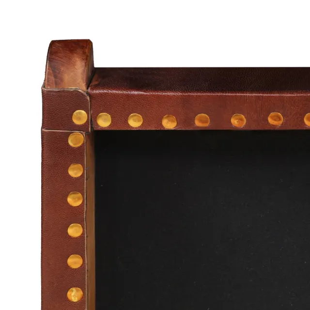 Chaise de relaxation pliable Marron Cuir véritable