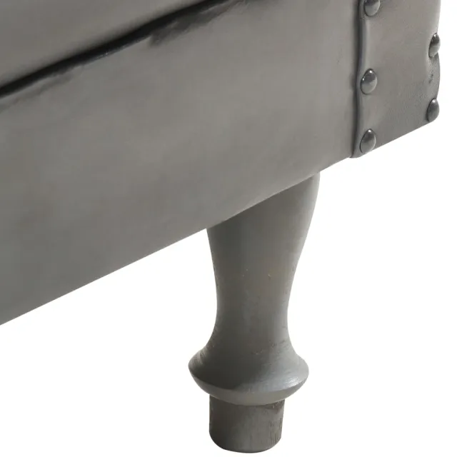 Chaise cabriolet Gris cuir véritable