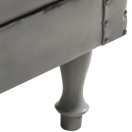 Chaise cabriolet Gris cuir véritable