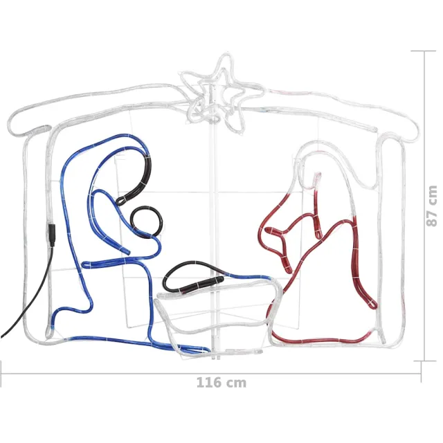 Décoration de la crèche de Noël 240 LED 116x41x87 cm