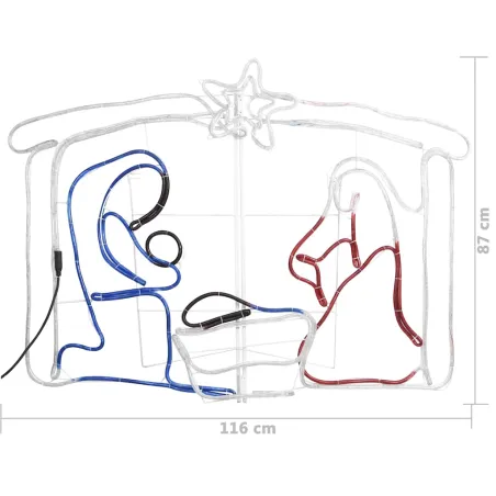 Décoration de la crèche de Noël 240 LED 116x41x87 cm