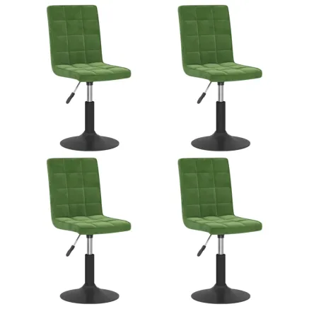 Chaises pivotantes à manger lot de 4 vert foncé velours 2