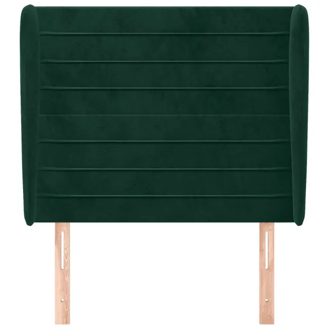 Tête de lit avec oreilles Vert foncé 103x23x118/128 cm Velours