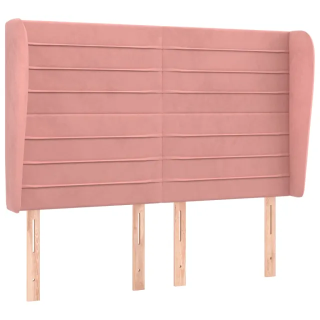 Tête de lit avec oreilles Rose 147x23x118/128 cm Velours