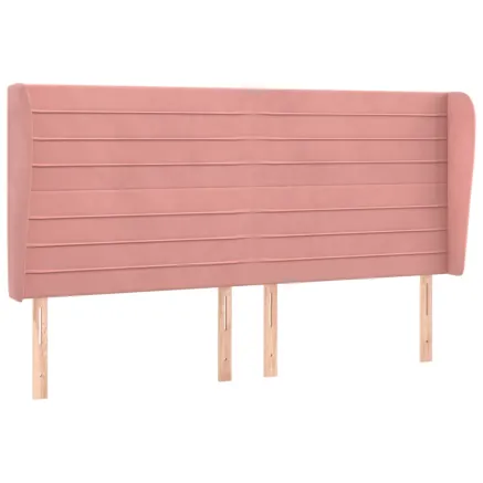 Tête de lit avec oreilles Rose 163x23x118/128 cm Velours 2