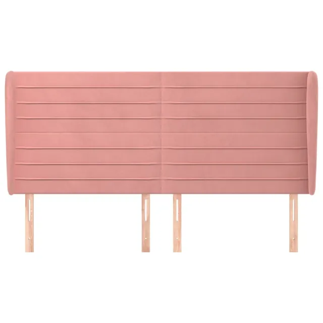 Tête de lit avec oreilles Rose 163x23x118/128 cm Velours