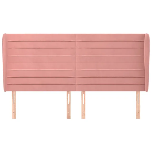 Tête de lit avec oreilles Rose 183x23x118/128 cm Velours