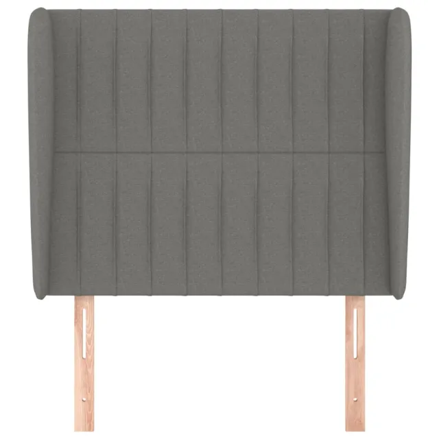Tête de lit avec oreilles Gris foncé 83x23x118/128 cm Tissu