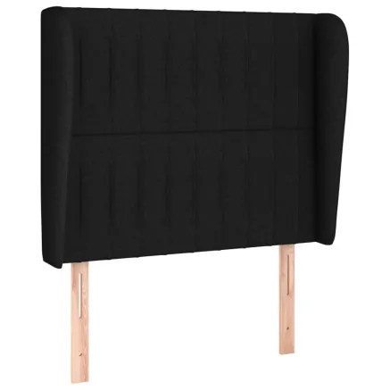 Tête de lit avec oreilles Noir 83x23x118/128 cm Tissu 2